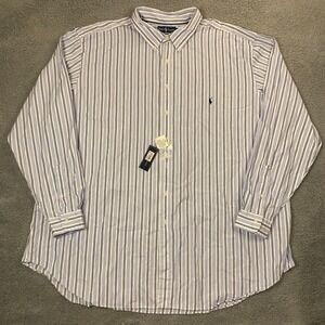 Ralph Lauren Shirt 4XLT Classic Fit Button Down Woven Stripe Pony NEW
